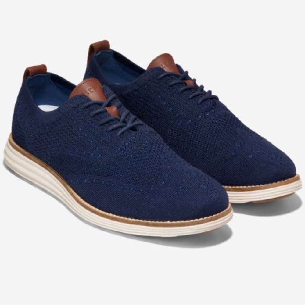 Cole Haan Navy Stitchlite ØriginalGrand Wingtip Oxfords Size 10 US $155
